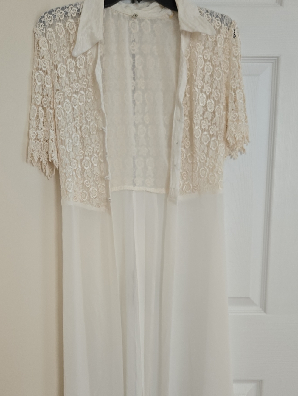 Sheer Lace Robe Cover-Up in Ivory